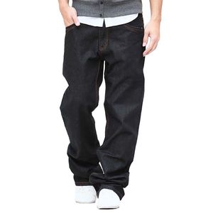 4 Saison Hommes Mode Jeans Pantalon Droit Lâche Baggy Harem Denim Casual Coton Pantalon Large Jambe Bleu Plus Taille 28-48 211108