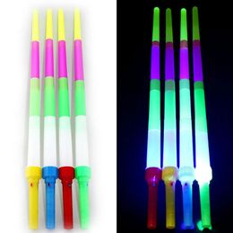 4 secciones extensible LED colorido intermitente resplandor espada niños juguete intermitente Light-Up Stick concierto fiesta Props Bar juguetes luminosos LT0110