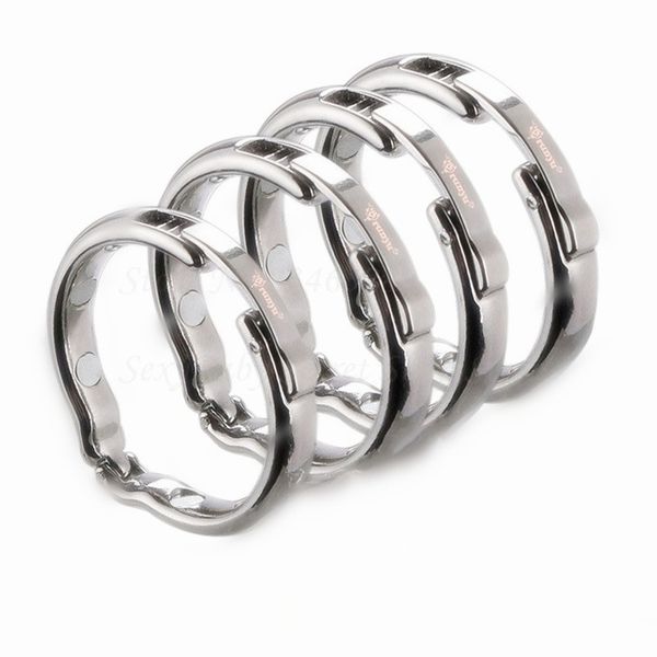 4 tamaños a elegir Cockrings glande anillo para pene para hombre fisioterapia magnética Metal V tipo circuncisión erección anillos para pene juguetes sexuales