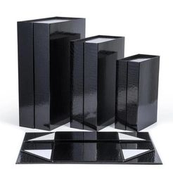 4 maat Deluxe zwart groot opvouwbare harde geschenkdoos met magnetische sluiting deksel gunstboxen kinderschoenen opbergdoos groothandel