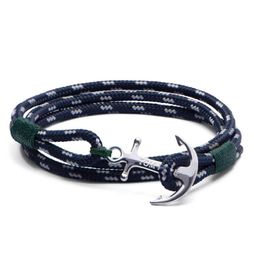 4 -maat mediterrane marine roestvrijstalen anker armband Southern 3 Green Rope Tom Hope Bangle armband met doos TH102149833