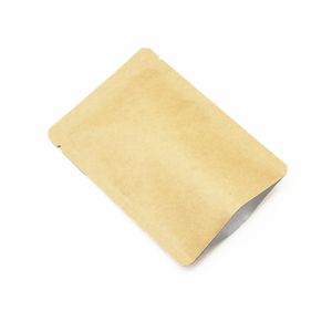 4 tamaños Brown Open Top Food Paquete de vacío Bolsa de papel Kraft Papel de aluminio Bolsa de embalaje Café en polvo Bolsas de almacenamiento de alimentos secos Hea278O
