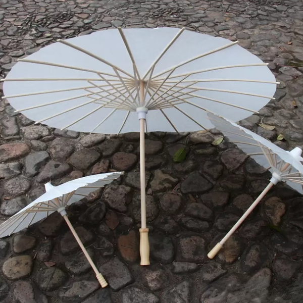 4 tailles papier Brida mariage parapluie blanc Parasols fait à la main plaine chinois Mini artisanat parapluie pour accrocher des ornements en gros