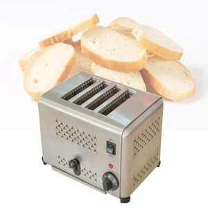 Tostadora de acero inoxidable de 4 rebanadas, horno de pan de calentamiento rápido, máquina de desayuno multifunción para el hogar, 1500W