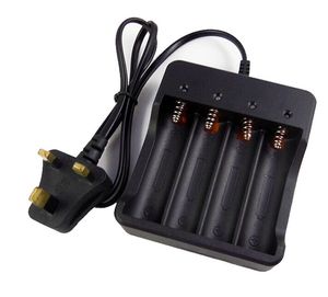 Cargadores de batería de 4 ranuras, enchufe, EE. UU., AU, UE, Reino Unido, cargador multifuncional inteligente Universal con Cable USB
