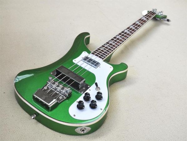 4 cuerdas 4003 Metal verde bajo guitarra cuello de arce en cuerpo de tilo puente fijo diapasón de palisandro cromado Tuner5899462