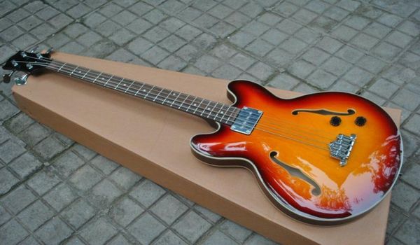 Bajo eléctrico de 4 cuerdas sunburst JAZZ, bajo eléctrico hueco, guitarra china2044104