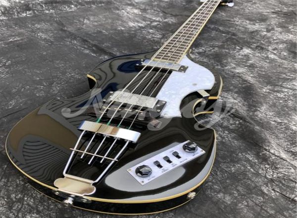 4 cuerdas Hofner McCartney H5001CT contemporáneo BB2 Guitar Gloss Gloss Black Electric Bass Flame Maple Top Back 2 511b Stapl9066787
