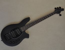 4 strijkers Mat Black Electric Bass Guitar met maanpatrooninlays kunnen worden aangepast