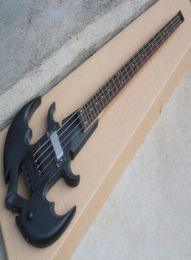 Guitare basse électrique sans tête noir mat 4 cordes avec matériel noir 1 micros touche en palissandre offre personnaliser 4679835