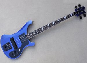 Guitare basse électrique bleu métallisé à 4 cordes avec Pickguard noir, touche en palissandre, fournissant un Service personnalisé