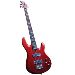 4 strings Metallic Red Electric Bass Guitar met Rosewood Benebord 5 stuks nek kan worden aangepast