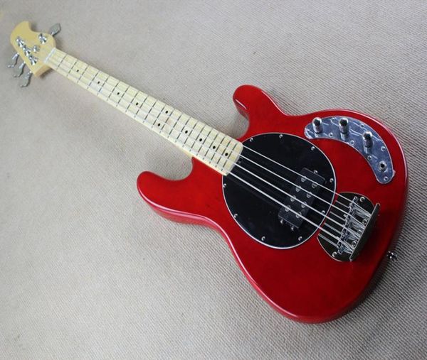 Guitare basse électrique à Circuit actif à corps rouge à 4 cordes avec matériel chromé, touche en érable, offre personnalisée 5159881