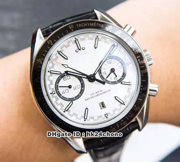 4 Style Best Racing Chronograph Cal.9900 Montre automatique pour homme 329.33.44.51.04.001 Lunette en céramique Cadran blanc Bracelet en cuir Montres pour hommes