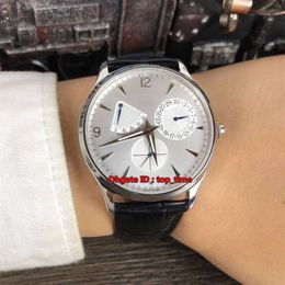 4 Stijl Master Ultra Thin Reserve de Marche Power Reserve Automatic Mens Watch Q1488404 Silver Dial Lederen Band Horken Horloges