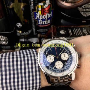 4 styles de qualit￩ Men de qualit￩ 46 mm AB0127211B1A1 DIAL bleu quartz en acier inoxydable Chronographe Working Wristcarcs pour hommes