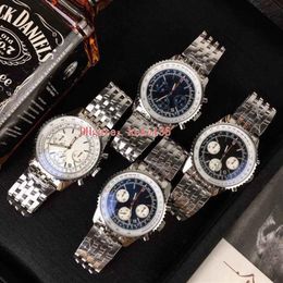 4 Style Top Selling Haute Qualité Électronique 43mm AB012012 En Acier Inoxydable VK Quartz Chronographe Travail Hommes Montres hommes Montre-Bracelet234r