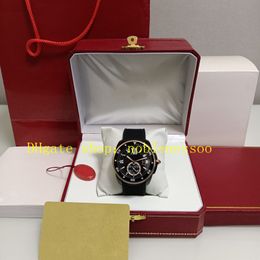 4 -stijl met doos heren horloge heren 42 mm sport 300 m zwarte wijzerplaat PVD/DLC gecoate rosé gold everose rubberen band w2ca0004 automatische mechanische horloges polshorloges