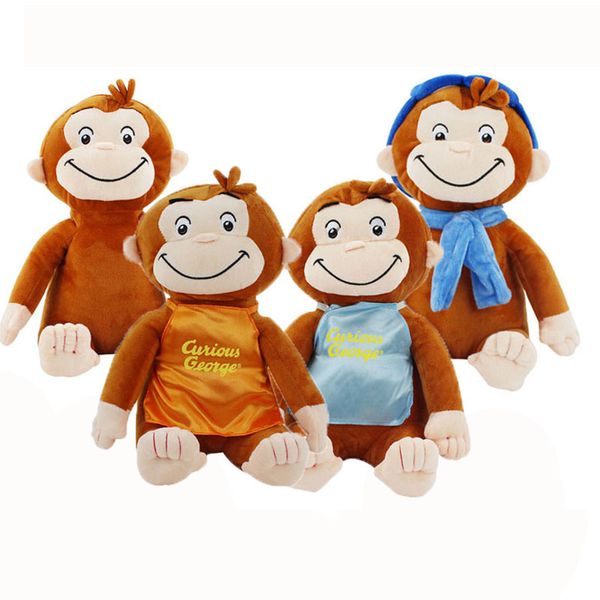 4 styles 30cm Curious George Peluche Poupée Bottes Singe Peluche Animal Peluche Jouets pour enfants Cadeaux d'anniversaire de Noël 201204