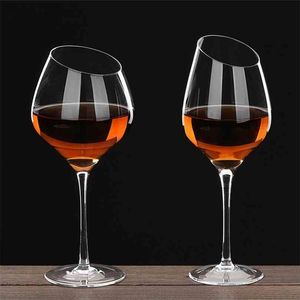 4 stijlen 400-500ml Creative Dream Oblique Mond Rode Wijnglas Cup GoBLET Bordeaux Bourgondië Bar Familiegift Drinkware 210827