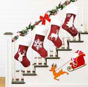 Pendentifs d'arbre de noël, 4 Styles, 46x27cm, décorations créatives, chaussettes de noël, grande taille, sac cadeau de bonbons pour enfants