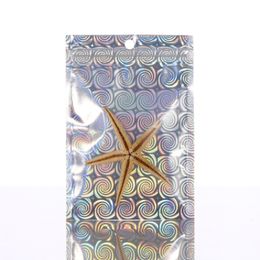4 stijlen voor keuze lege illusie laser ziplocking tassen sterren spiraal sieraden plastic verpakking tas snack geschenk zakje