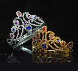 4 stijlen King en Queen Cosplay Haarbanden met Kristallen Goud Zilver Kinderen Kerst Cosplay Crown Haar Accessoire RRB11144