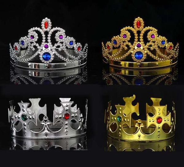 4 styles Roi et Reine Cosplay bandeaux avec cristaux or argent enfants Noël Cosplay Couronne Cheveux Accessoire JJA22