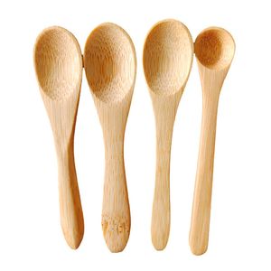 4 styles mini-cuillères en bambou, cuillères en bois écologique pour les épices, la confiture, le café, les condiments, le miel, les thés, le sucre, la cuisine de la cuisine