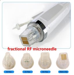 4 conseils Remplacement jetable 102564Nano Pin Tête de tête Gold Cartridge fractionnaire RF Microoneedling Micro Needle Machine C5675724