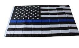 4 typen 90 * 150 cm Blueline VS politie vlaggen 3x5 voet dunne blauwe lijn VS vlag zwart, witte en blauwe Amerikaanse vlag met messing