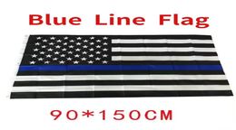 4 tipos 90 150 cm Blueline USA Police Flags Línea azul delgada Flagal de EE. UU. Black White y Blue American Flagal con arandelas de latón SXAUG204616446