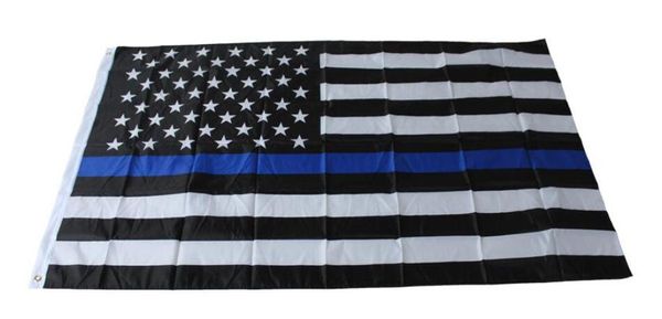 4 Types 90 * 150cm BlueLine USA Police Drapeaux 3x5 Pieds Mince Ligne Bleue USA Drapeau Noir, Blanc Et Bleu Drapeau Américain Avec Œillets En Laiton