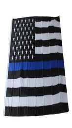 4 tipos 90150 cm Blueline USA Police Flags 3x5 Foot Blue Line USA Flagal Black White and Blue American Flag con arandela de latón5628150