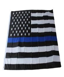 4 types 90 150 cm Drapeaux de police BlueLine USA 3 x 5 pieds Ligne bleue fine Drapeau américain Drapeau américain noir blanc et bleu avec œillet en laiton 5678847