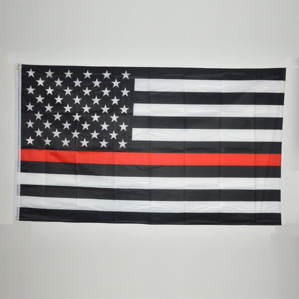 4 types de drapeaux BlueLine USA 3 x 5 pieds mince ligne rouge US noir blanc et bleu drapeau américain