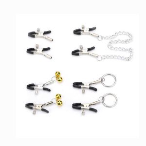 Masaje Artículos 4 Tipos Cadenas Nipple Abrazaderas Sexy Juguetes para Mujeres Pequeños Clips Juegos para adultos para parejas Toys Toys BDSM Bondage Nipple Clips