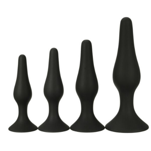 4 types de silicone souple anal unisexe noir silicone godemichet anal formateur jouet sexuel anal produit sexuel adulte érotique sexy point G masturbation