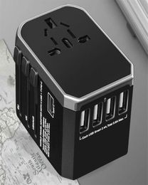 4 USB 2000W 5 6A Type C Convertisseur de fiche d'adaptateur de voyage universel multi-socket pour US UK AU UE POWER PLIG ADAPTor233M8821696