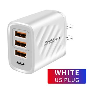 Chargeur mural 4 Ports Usb PD USb-C Type C, adaptateurs d'alimentation 2,4a pour IPhone 12 13 14 Pro Samsung huawei htc lg téléphone android pc