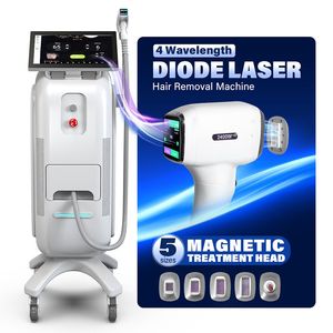 4 Longueur d'onde Intelligent 808 Épilation de cheveux Machine Lazer pour diodes de carrosserie High Power Laser Réduction de réduction de beauté Dispositif pour femmes hommes Android System TEC refroidissement