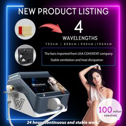 4 longueurs d'onde Diode laser 808 nm Machine d'épilation cheveux permanente enlever la peau rajeunie de type portable Smart Touch Salon Beauty Salon ou clinique