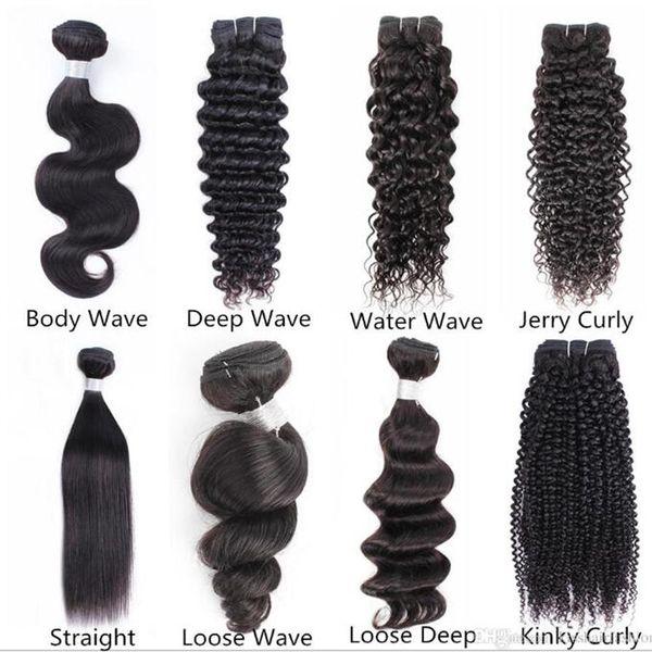 4-Whole 10 Bundles Raw Virgin Indian Hair Weave Cuerpo Recto Rizado Profundo Color Marrón Natural Extensiones de Cabello Humano Sin Procesar 302g