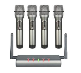 4- Système de microphone sans fil Quad Mic UHF 4 MICS MICS Microphones à fréquence fixe longue distance5017699
