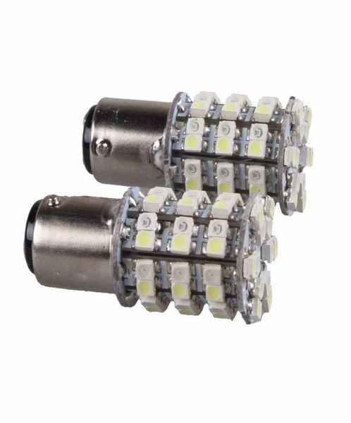 4 x Dual Color 1157 Swithamber Switchback 60SMD LED Tail Stop Bulbas Las bombillas son amarillas y blancas3194846