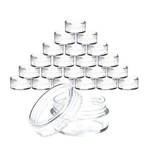 40 #100 stuks 3 gram doorzichtige plastic sieraden kraal make-up glitter opbergdoos kleine ronde container potten make-up organizer dozen bins224f