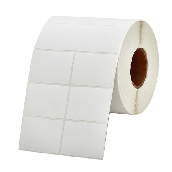 40 20mm-50 40mm blanc blanc 2 rangées papier code à barres adhésif autocollant étiquette paquet étiquette adresse sticker217F