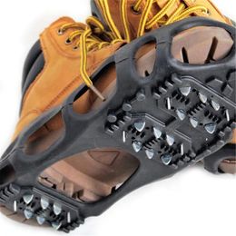 40 24 dents en acier pince à glace chaussures à pointes crampons antidérapants escalade pointes de neige Crampons Crampons poignées bottes couverture 240125