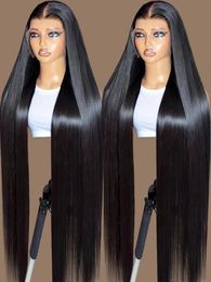 Perruque Lace Front Wig 360 HD brésilienne, cheveux naturels lisses, transparents, 13x4, 13x6, pour femmes, 40 42 44 pouces, 240130