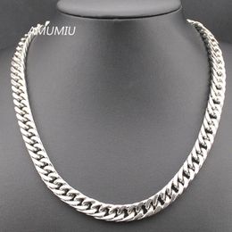 40 45 50 55 60 65 70 90 CM Collar de eslabones de cadena Joyería de acero inoxidable 10 mm de ancho HZN024 Chains2027